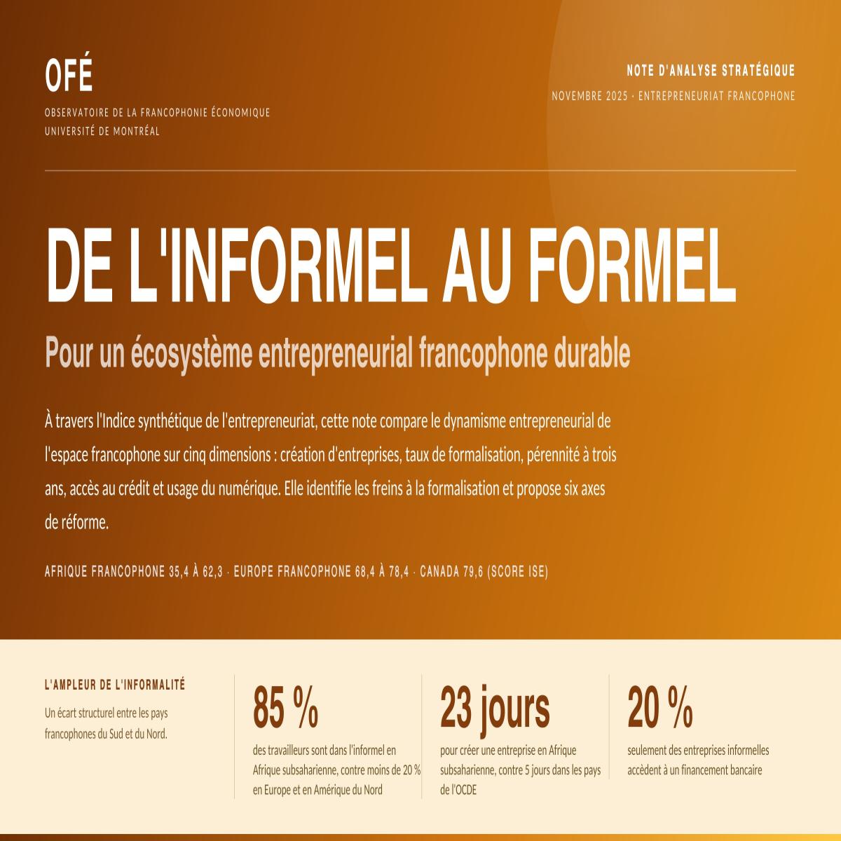 De l'informel au formel : pour un écosystème entrepreneurial francophone durable (novembre 2025)